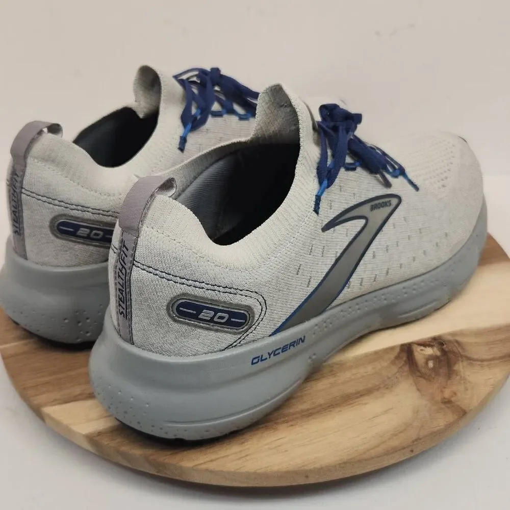 Brooks Mens Glycerin StealthFit 20 Running Shoes Gray Blue Size 11.5